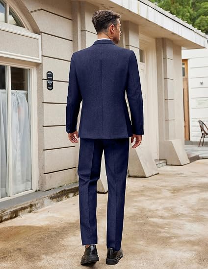 Men Suits Classic Fit 2 Piece Suit Set One Button Casual Blazer Wedding Bussiness Suit Separates